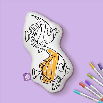 10" Almohada para colorear de peces