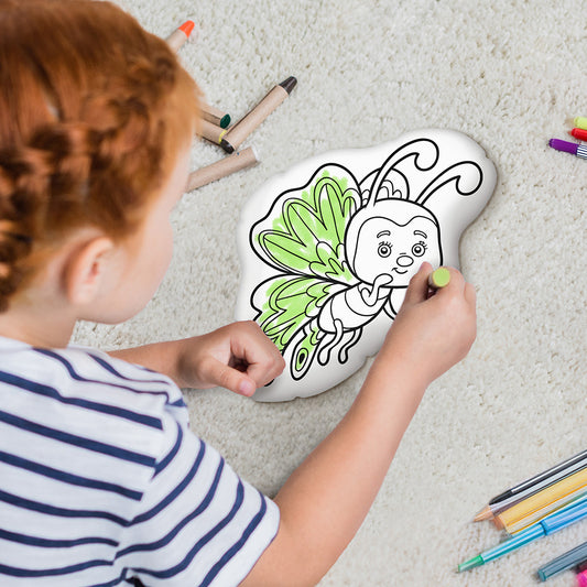10" Butterfly Cartoon Coloring Pillow