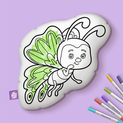 10" Almohada para colorear con dibujos de mariposas