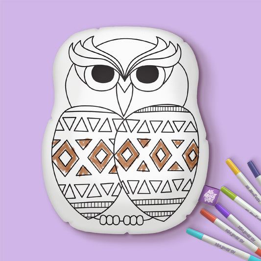 10" Almohada para colorear de búho