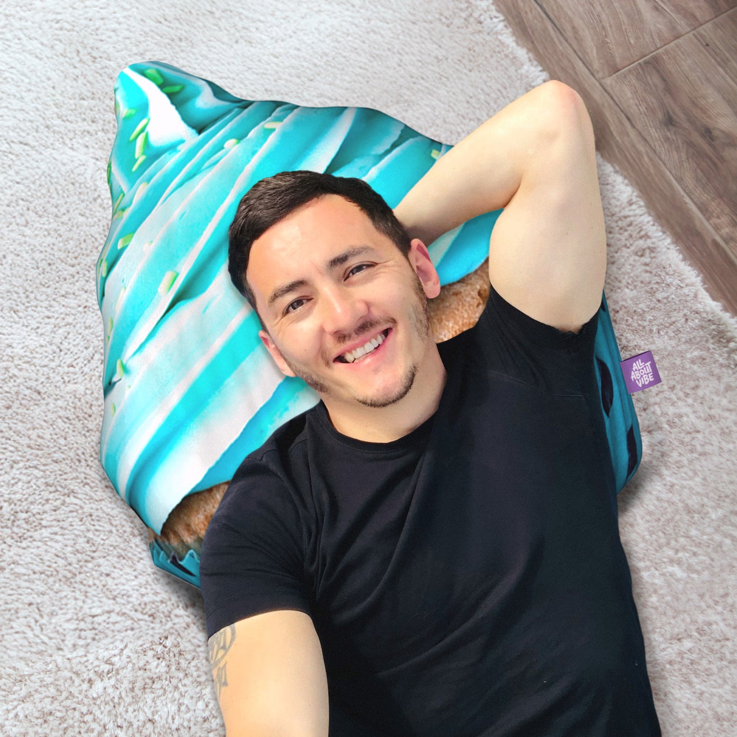 Blue Cupcake Throw Pillow By All About Vibe