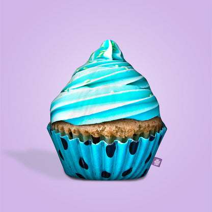 Blue Cupcake Throw Pillow By All About Vibe