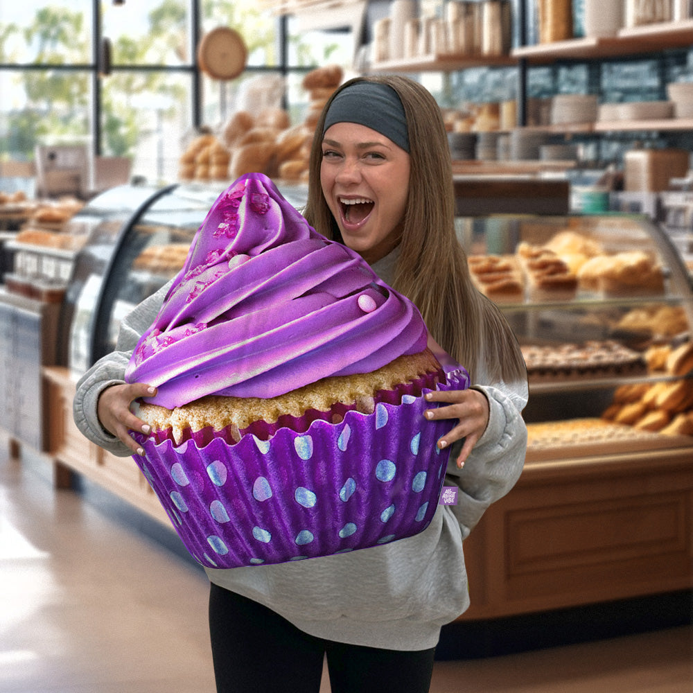 Violet Cupcake Throw Pillow By All About Vibe