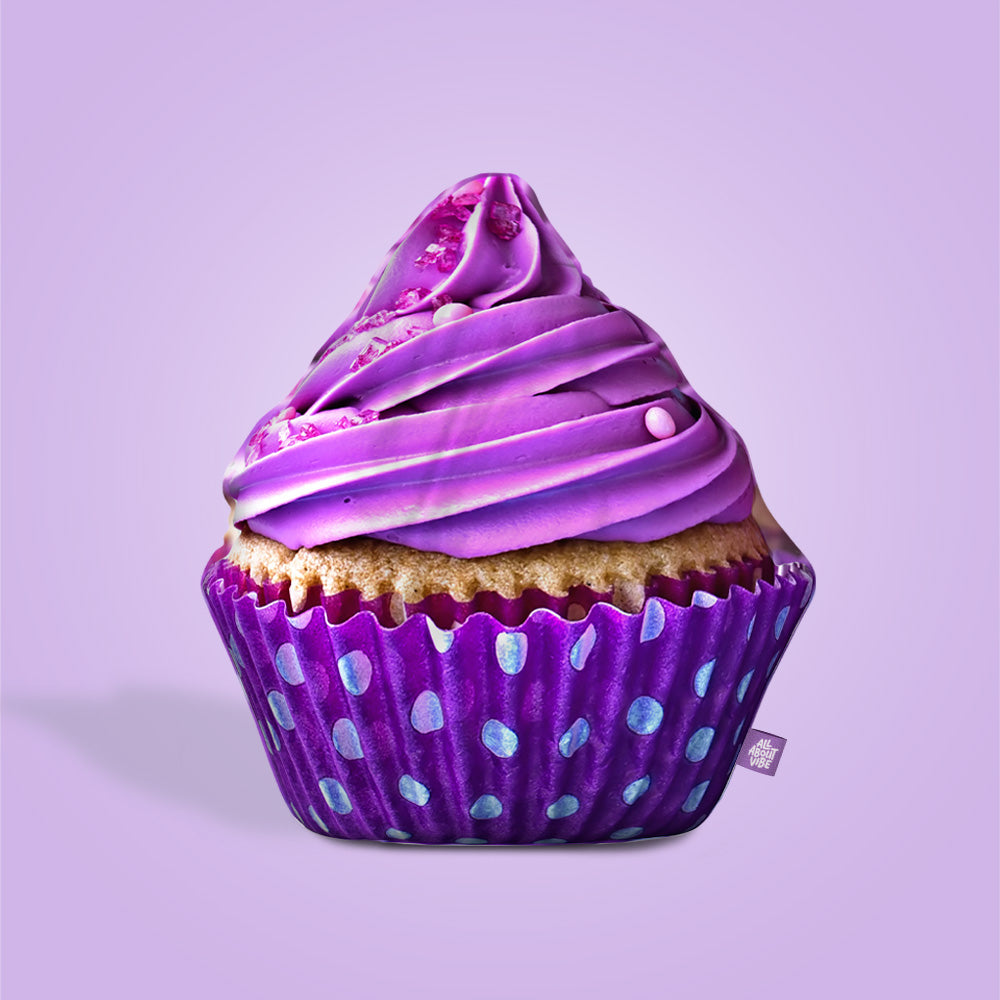 Violet Cupcake Throw Pillow By All About Vibe