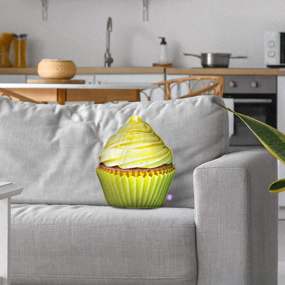 Yellow Cupcake Throw Pillow By All About Vibe