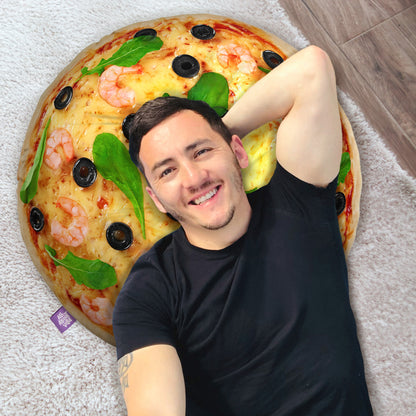 Pizza With Shrimp Throw Pillow By All About Vibe