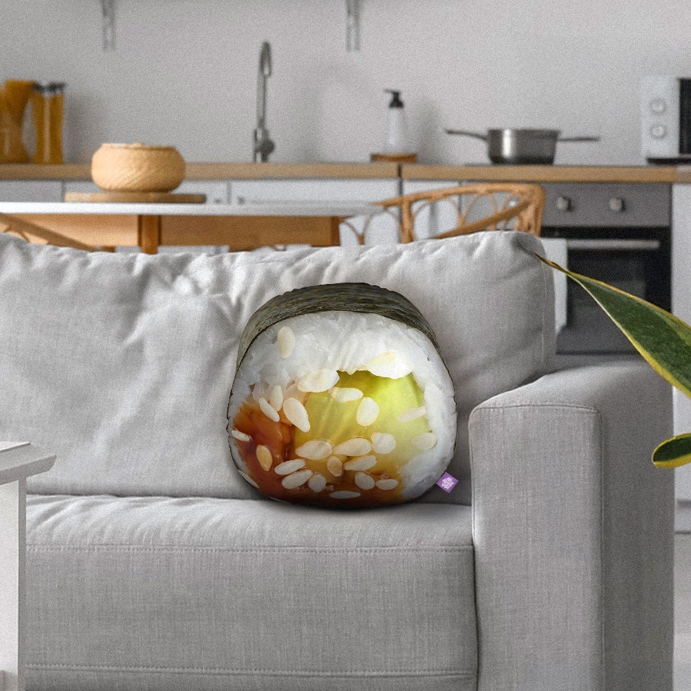 Avocado Sushi Roll Throw Pillow By All About Vibe