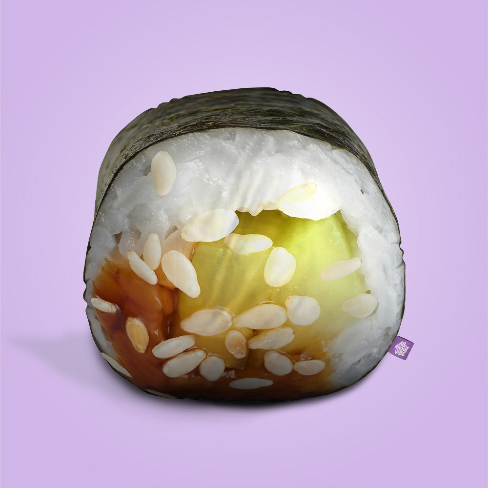 Avocado Sushi Roll Throw Pillow By All About Vibe