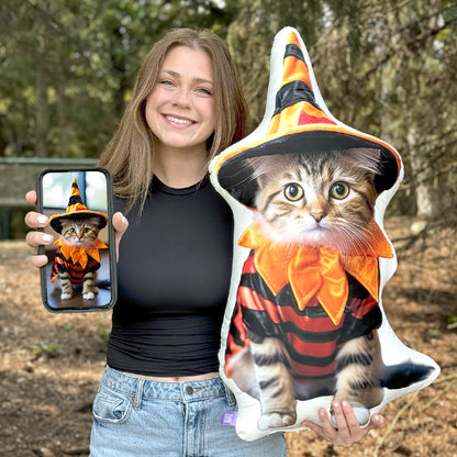 Almohada Decorativa de Halloween con Forma de Gato
