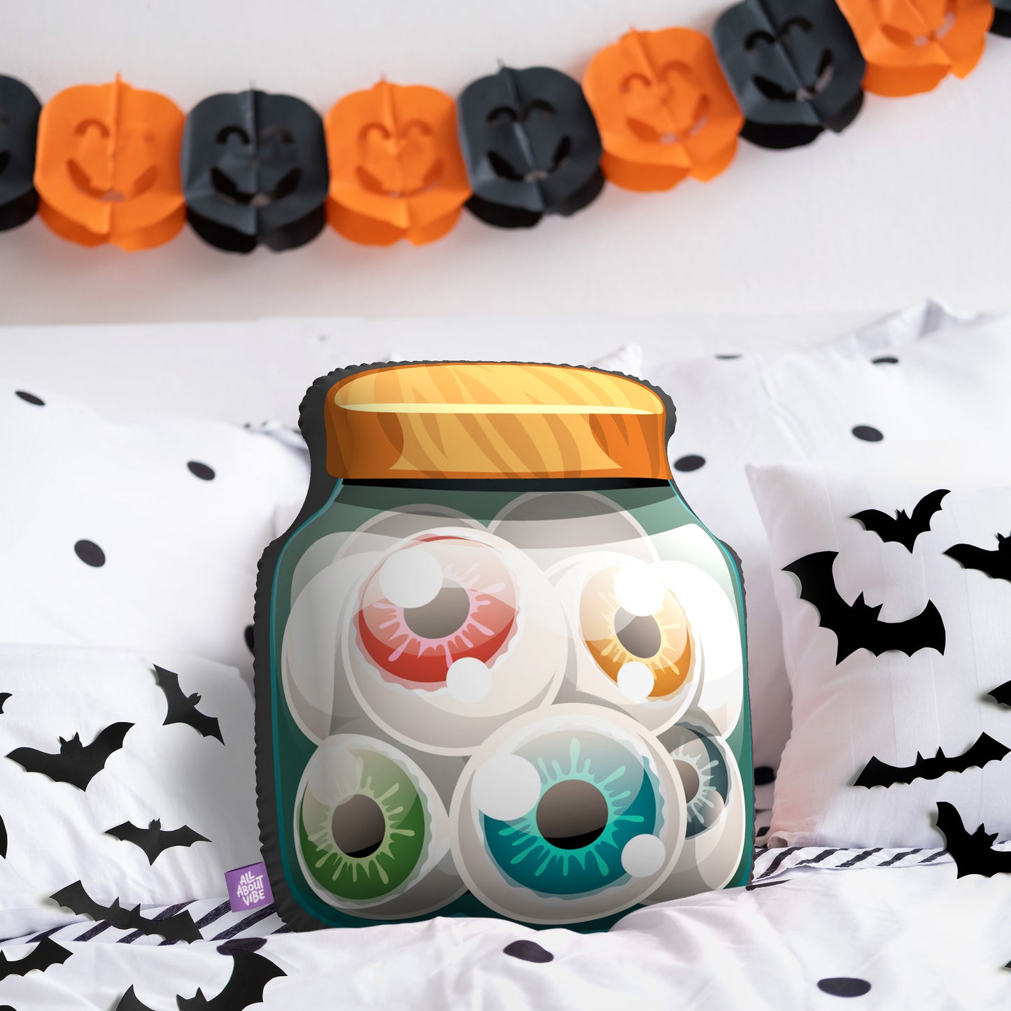 16" Small Size Halloween Eyeball Jar Pillow