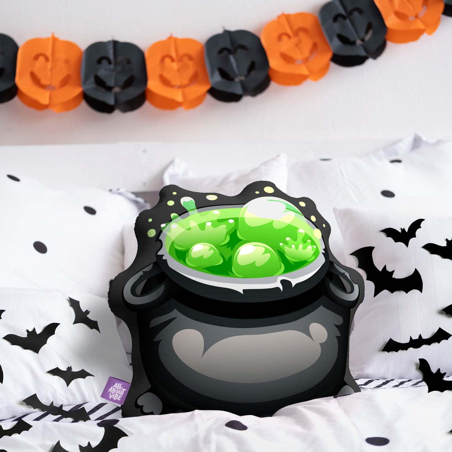 16" Small Size Halloween Bubbling Cauldron Pillow
