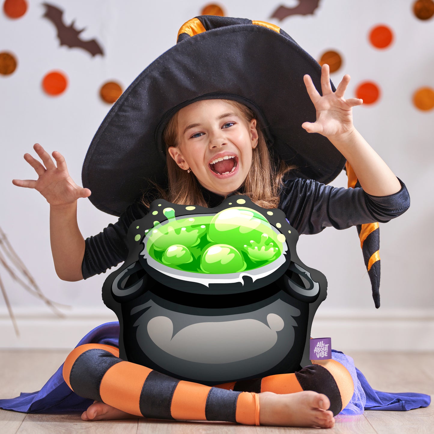 16" Small Size Halloween Bubbling Cauldron Pillow