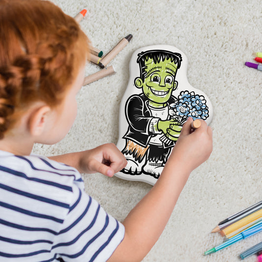 10" Almohada para colorear de Frankenstein de Halloween