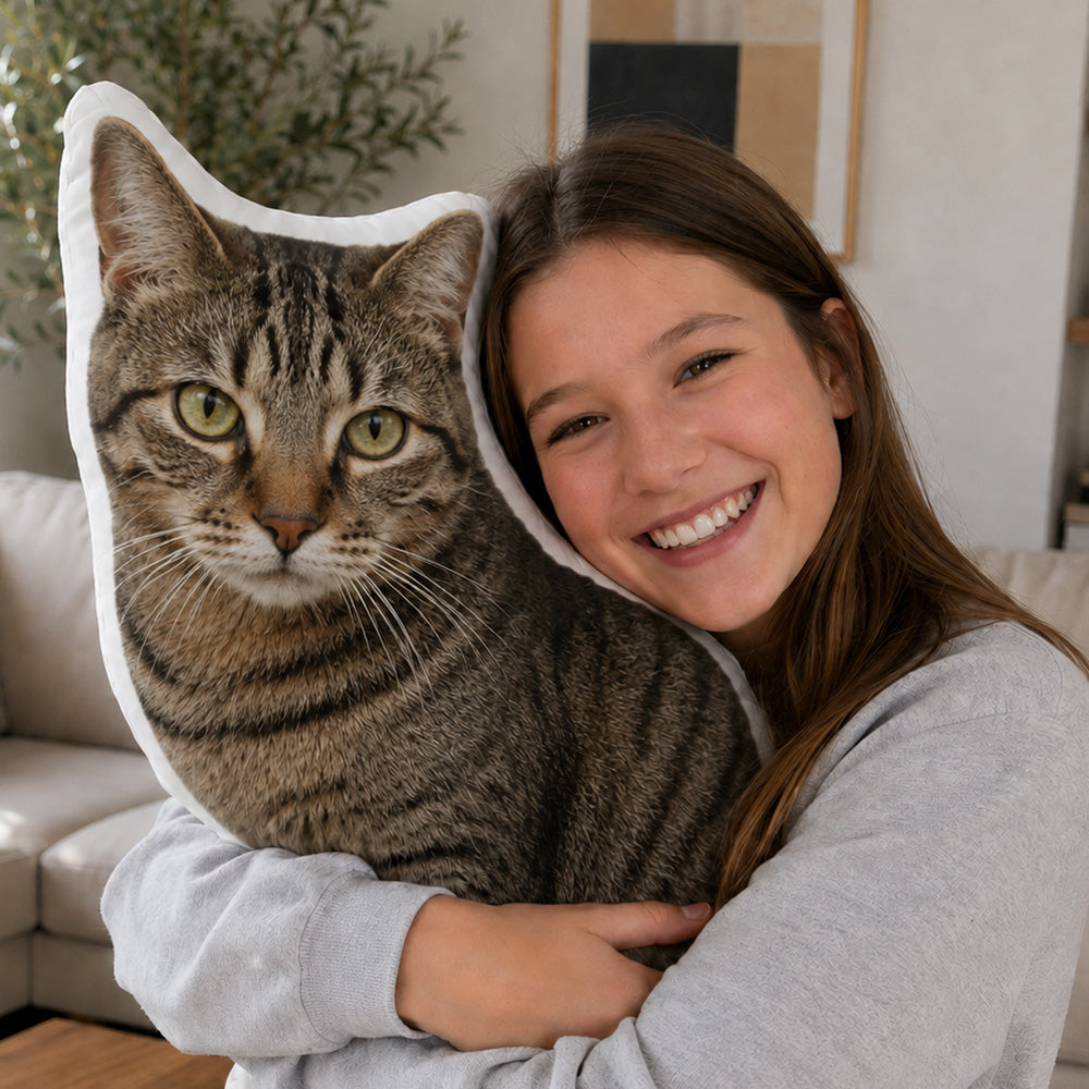 Die-cut to your tabby's exact silhouette
