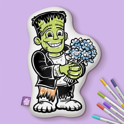 10" Halloween Frankenstein Coloring Pillow