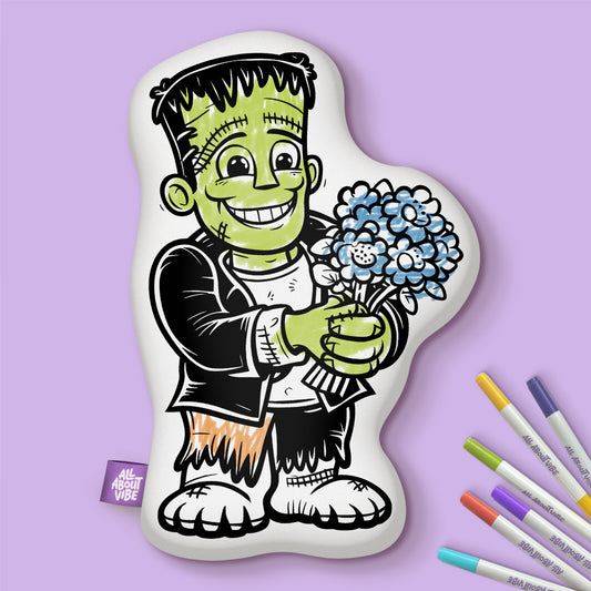 10" Almohada para colorear de Frankenstein de Halloween