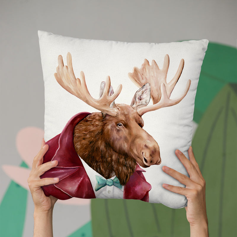 Moose Ac Throw Pillow By Animal Crew