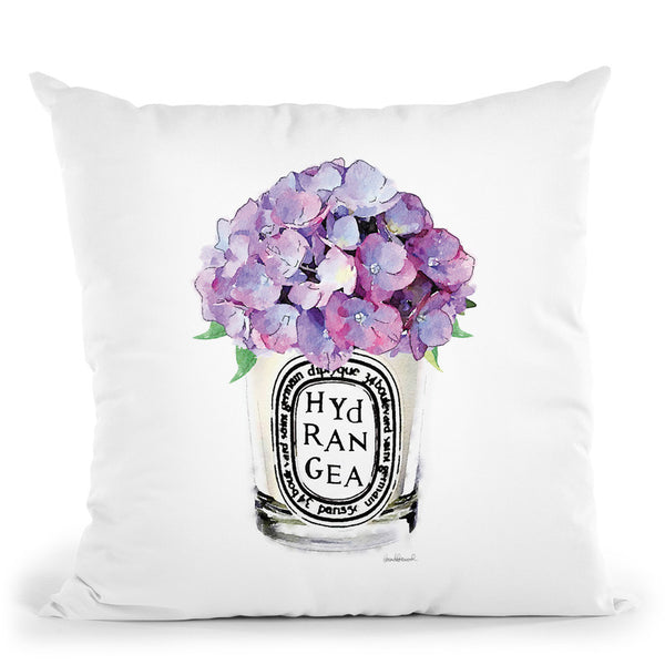 Candle Hydrangea Throw Pillow By Amanda Greenwood