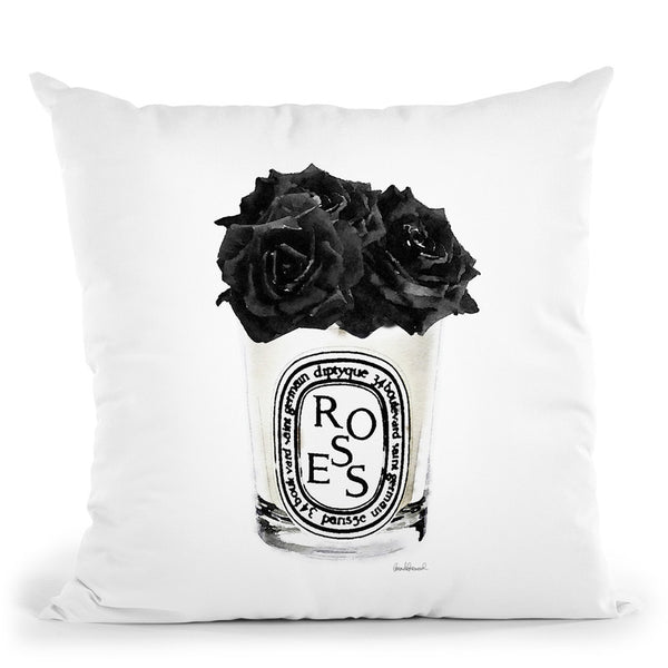 Flower Candle Black Throw Pillow By Amanda Greenwood
