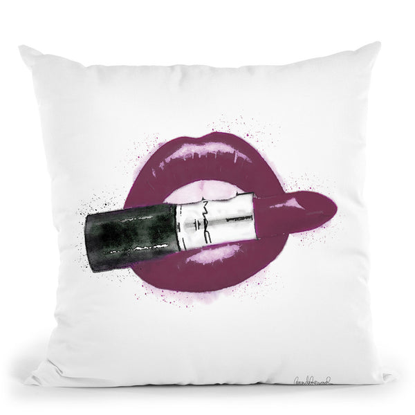 Wear Lipstick I Throw Pillow By Amanda Greenwood