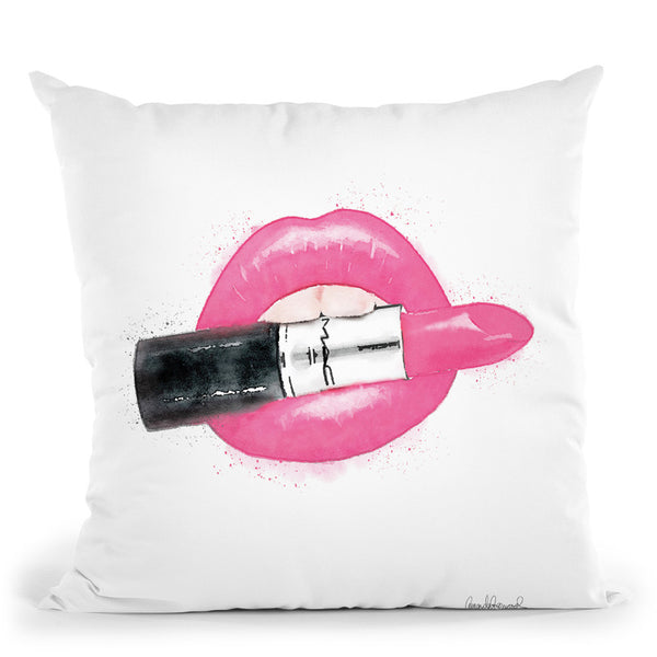 Wear Lipstick Ii Throw Pillow By Amanda Greenwood