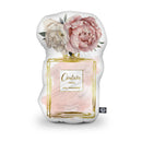 Perfume Bottle Blush Mix Peony Shaped Throw Pillow by Amanda Greenwood - by all about vibe