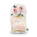 Perfume Bottle Blush Rose Shaped Throw Pillow by Amanda Greenwood - by all about vibe