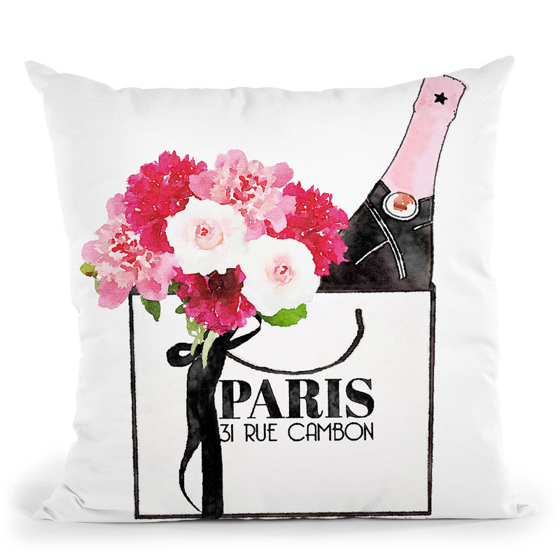 Shopping Bag Champagne Throw Pillow By Amanda Greenwood