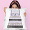 Medium Book Stack Grey Lilac , Quilted Bag Throw Pillow By Amanda Greenwood