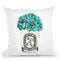 Candle With Teal Peony Throw Pillow By Amanda Greenwood