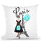 Eiffel Tower With Audrey & Balloons Throw Pillow By Amanda Greenwood