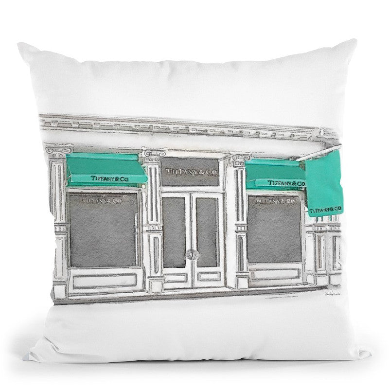 Shop Front Teal Throw Pillow By Amanda Greenwood