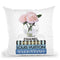 Short Book Stack With Stripe, Roses In Round Vase Throw Pillow By Amanda Greenwood