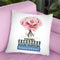 Short Book Stack With Stripe, Peony In Round Vase Throw Pillow By Amanda Greenwood