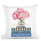 Short Book Stack With Stripe, Peony In Vase Throw Pillow By Amanda Greenwood