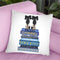 Tall Blue Books, Black Shoes Throw Pillow By Amanda Greenwood
