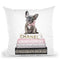 New Books Grey Blush With Grey Frenchie Side Bow Throw Pillow By Amanda Greenwood