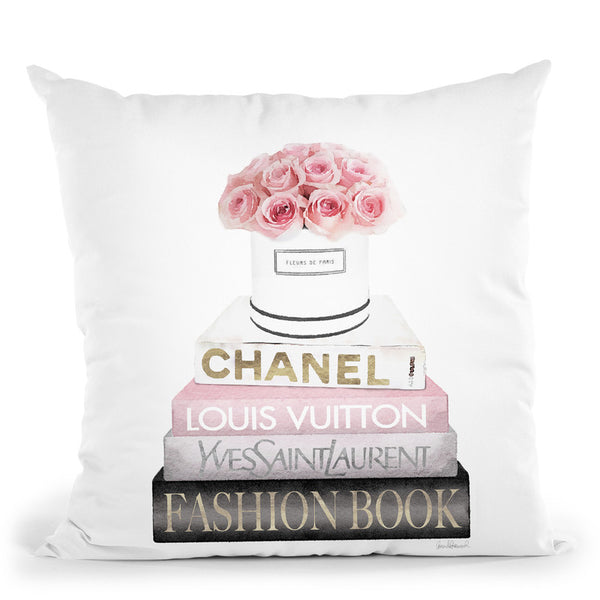 New Books Grey Blush With Box Of Roses Throw Pillow By Amanda Greenwood