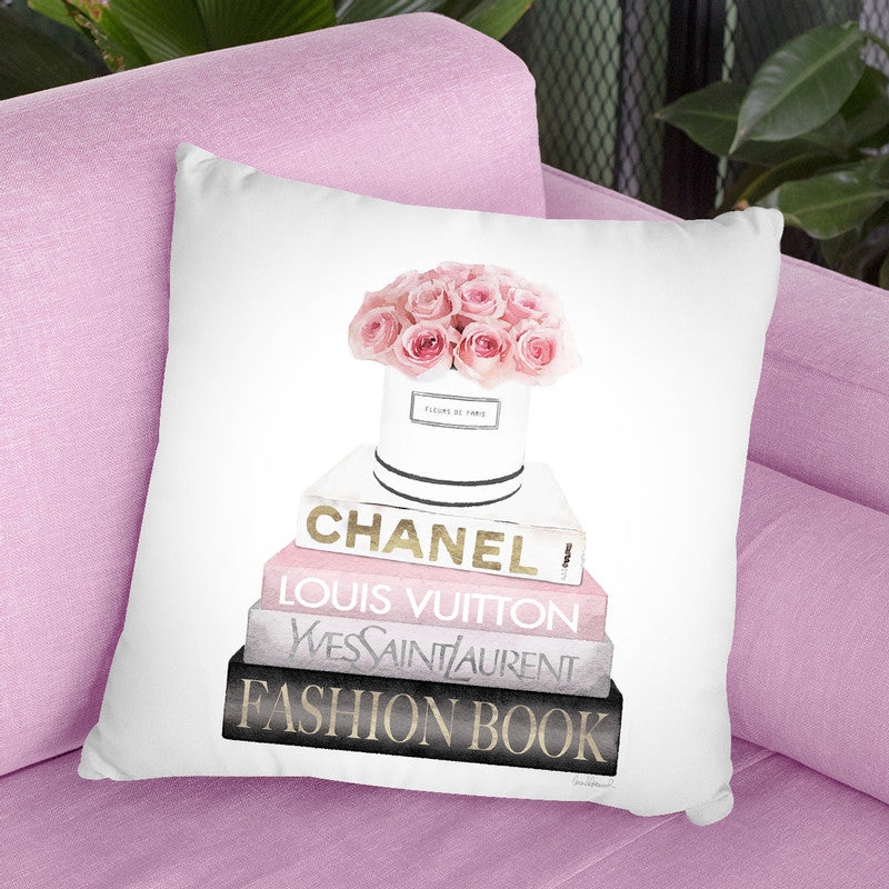 New Books Grey Blush With Box Of Roses Throw Pillow By Amanda Greenwoo –  All About Vibe