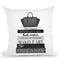 Tall Black And Grey Fashion Books With Bag Throw Pillow By Amanda Greenwood
