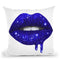Lip Drip Navy Glitter Throw Pillow By Amanda Greenwood
