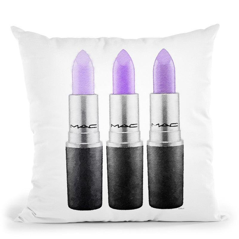 Lipstick 3 Lilac Throw Pillow By Amanda Greenwood