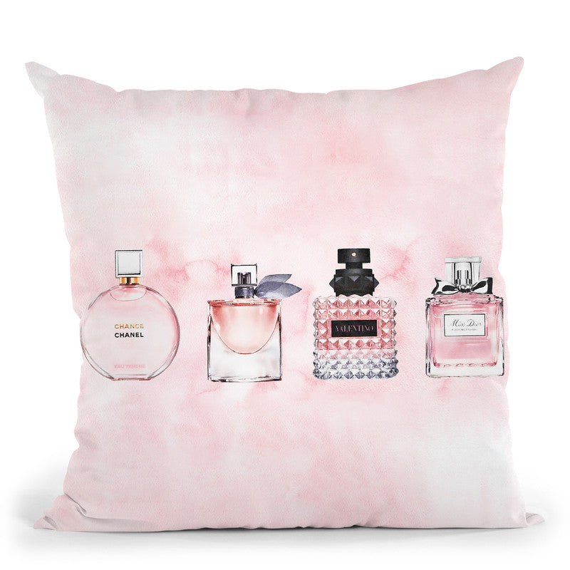 Perfume Collection Landscape With Background Throw Pillow By
