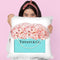 Teal Blue Shopper Pearl Handle Peach Hydrangeas Throw Pillow By Amanda Greenwood