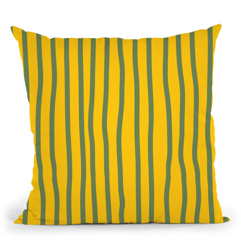 Aloha Yellow Stripes Throw Pillow By Andrea Haase