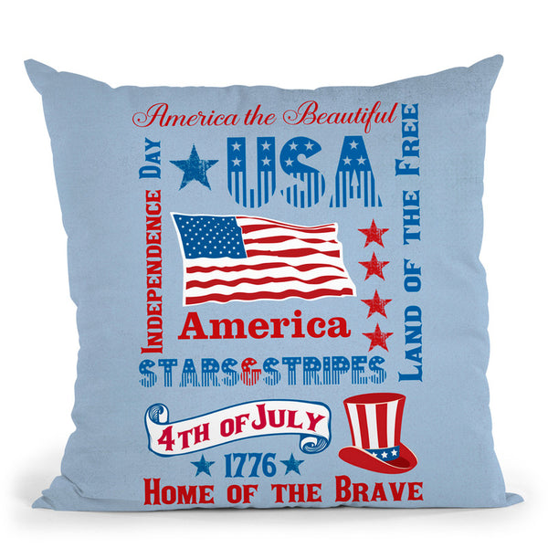 America Stars And Stripes Throw Pillow By Andrea Haase