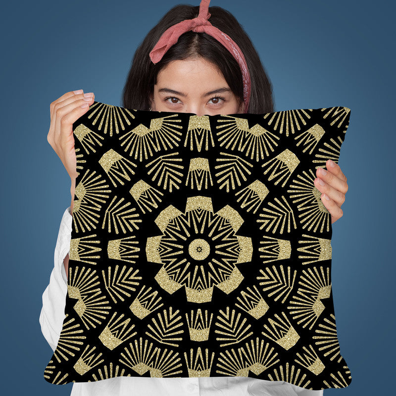 Art Deco Black Gold Iii Throw Pillow By Andrea Haase