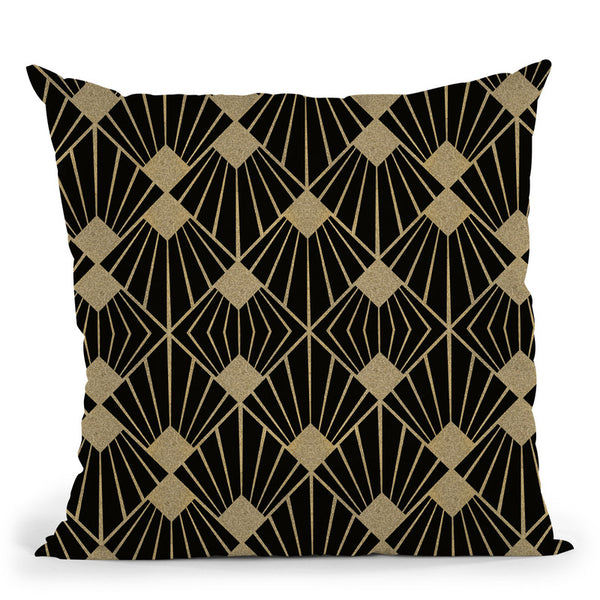 Art Deco Black Gold Iv Throw Pillow By Andrea Haase