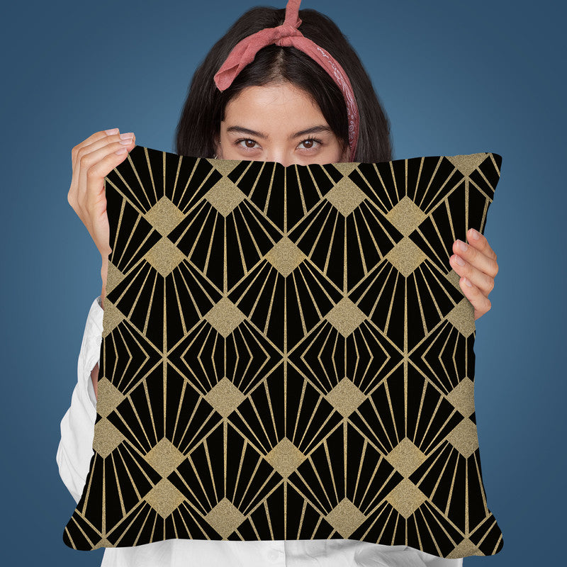 Art Deco Black Gold Iv Throw Pillow By Andrea Haase