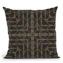 Art Deco Black Gold V Throw Pillow By Andrea Haase